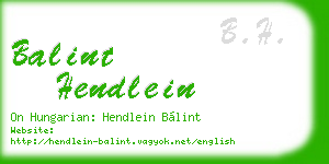 balint hendlein business card